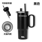  Cốc Giữ Nhiệt Ruột Sứ Vỏ Inox Cỡ Đại Dung Tích Lớn - Có Quai Cầm, Ống Hút, Giữ Nóng Lạnh Tốt [GIAO HÀNG 2-10 NGÀY | SỈ TỪ 2 TRIỆU | CÓ THỂ IN LOGO] 