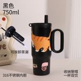  Cốc Giữ Nhiệt Ruột Sứ Vỏ Inox Cỡ Đại Dung Tích Lớn - Có Quai Cầm, Ống Hút, Giữ Nóng Lạnh Tốt [GIAO HÀNG 2-10 NGÀY | SỈ TỪ 2 TRIỆU | CÓ THỂ IN LOGO] 