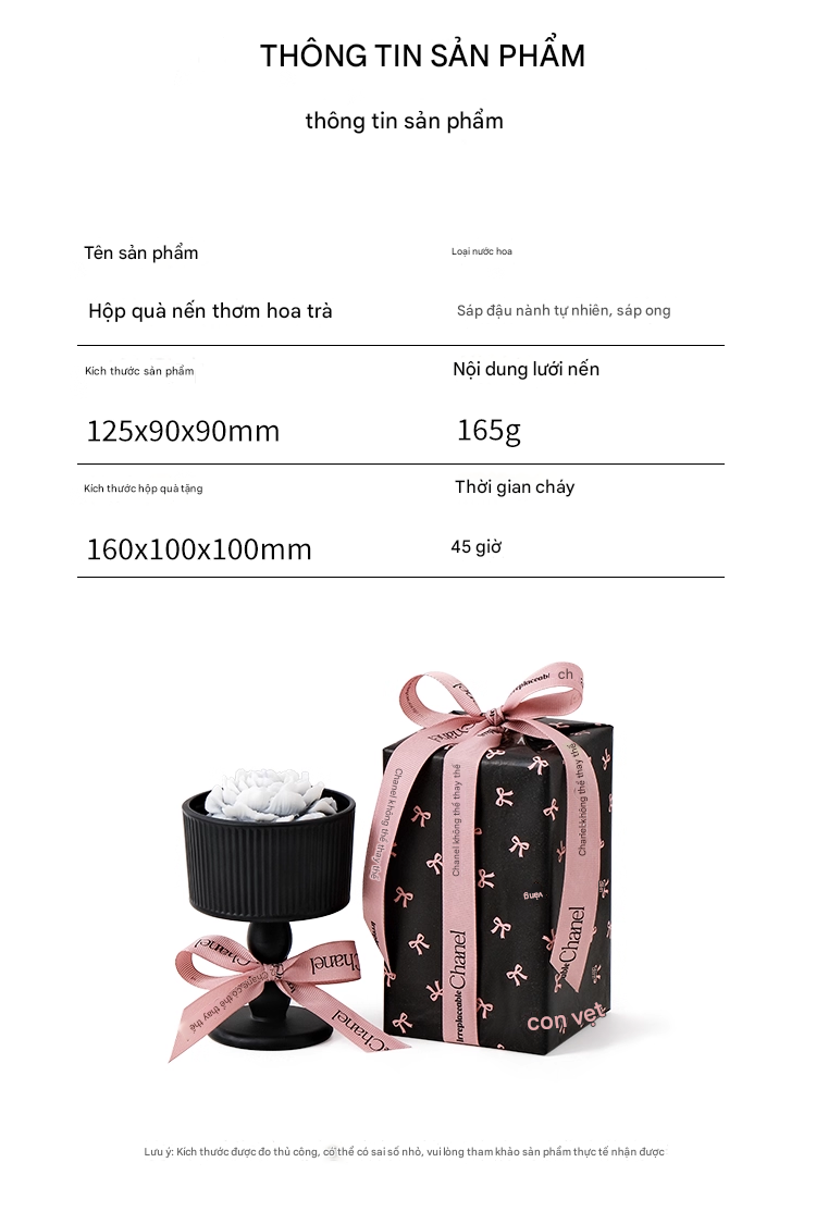  [ORDER]Hộp quà nến thơm hoa trà – Quà tặng cao cấp, tinh tế PK250013 