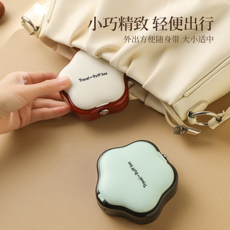  Hộp Đựng Bông Phấn Du Lịch Có Gương Màu Kem, Hồng, Xanh - Hộp Trang Điểm Chống Bụi Thoáng Khí Cầm Tay [GIAO HÀNG 2-10 NGÀY | SỈ TỪ 2 TRIỆU | CÓ THỂ IN LOGO] 