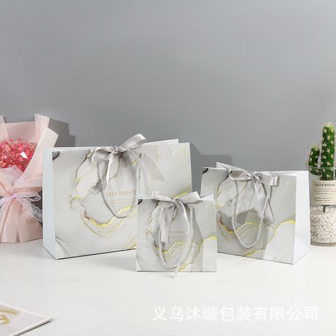  Túi quà tặng họa tiết đá cẩm thạch kèm nơ - Túi xách tay cao cấp [GIAO HÀNG 2-10 NGÀY | SỈ TỪ 2 TRIỆU | CÓ THỂ IN LOGO] 