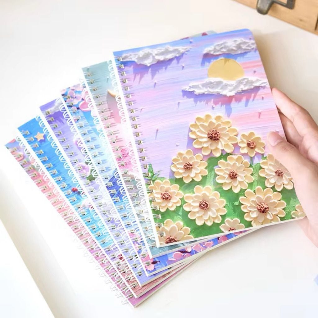  Sổ tay A5 120 trang lò xo, giấy kẻ ngang chống loá - Ghi chú dễ dàng! 