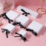  Hộp trang sức nắp lật kèm ruy băng, hộp đựng phụ kiện cao cấp 
