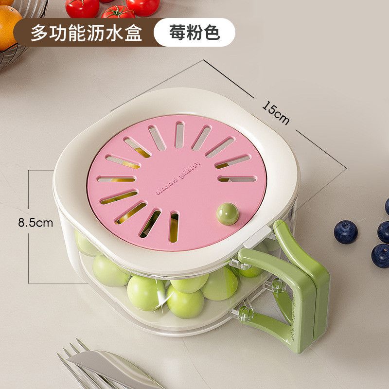  Giỏ Thoát Nước PP Dung Tích Lớn Màu Hồng, Xanh, Nâu - Rổ Đựng Trái Cây Dễ Thương, Bộ Lọc Có Thể Thu Gọn, Gia Dụng [GIAO HÀNG 2-10 NGÀY | SỈ TỪ 2 TRIỆU | CÓ THỂ IN LOGO] 