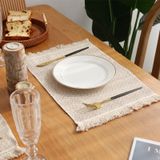  Đệm Lót Bàn Ăn Sợi Đay Tua Rua Màu Vàng Phong Cách Bắc Âu [GIAO HÀNG 2-10 NGÀY | SỈ TỪ 2 TRIỆU | CÓ THỂ IN LOGO] 