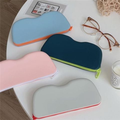 Bộ 2 Hộp Đựng Kính Silicon Chống Ma Sát, Chống Bụi - Hộp Kính Râm Màu Xanh, Xám, Hồng [GIAO HÀNG 2-10 NGÀY | SỈ TỪ 2 TRIỆU | CÓ THỂ IN LOGO] 
