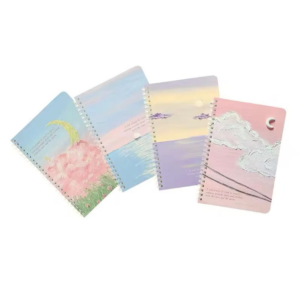  Sổ tay A5 120 trang lò xo, giấy kẻ ngang chống loá - Ghi chú dễ dàng! 