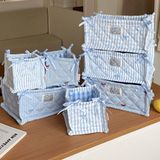  Giỏ Đựng Đồ Bàn Vải Sọc Xanh - Hộp Đựng Mỹ Phẩm, Đồ Ăn Vặt, Phụ Kiện, Nhiều Họa Tiết [GIAO HÀNG 2-10 NGÀY | SỈ TỪ 2 TRIỆU | CÓ THỂ IN LOGO] 
