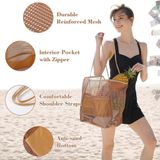  Túi Lưới Nylon Gấp Gọn Đi Biển - Túi Xách Tay, Túi Đeo Chéo Mùa Hè Dành Cho Nữ, Phụ Kiện Du Lịch Ngoài Trời [GIAO HÀNG 2-10 NGÀY | SỈ TỪ 2 TRIỆU | CÓ THỂ IN LOGO] 