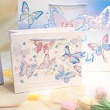  Túi quà bướm gradient vẽ tay mới đóng gói sinh nhật dày đựng giày siêu lớn túi giấy xách tay 