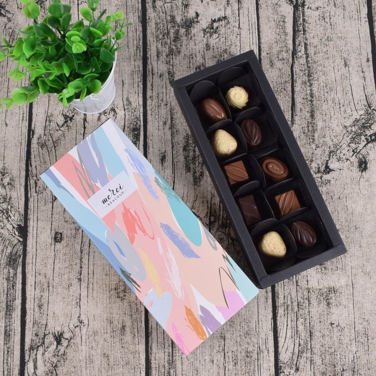  Hộp quà tặng đựng socola hình chữ nhật 12 ngăn, nhiều họa tiết dễ thương ngọt ngào Q1082 