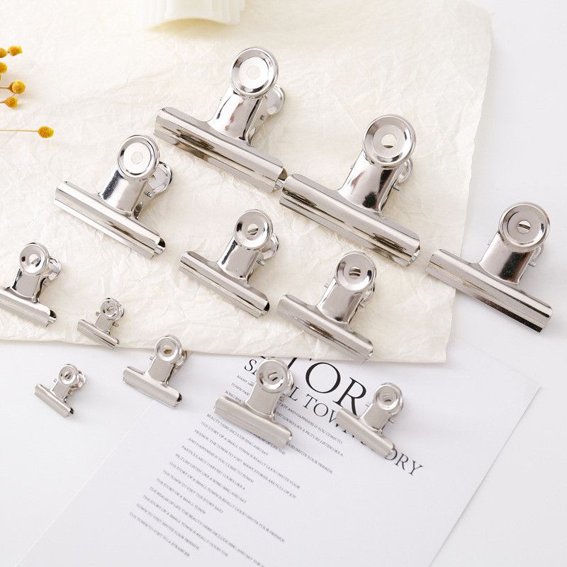  Kẹp Đuôi Dài Đầu Tròn Bằng Thép Không Gỉ - Kẹp Hóa Đơn Đa Năng, Phụ Kiện Văn Phòng, Sổ Tay [GIAO HÀNG 2-10 NGÀY | SỈ TỪ 2 TRIỆU | CÓ THỂ IN LOGO] 