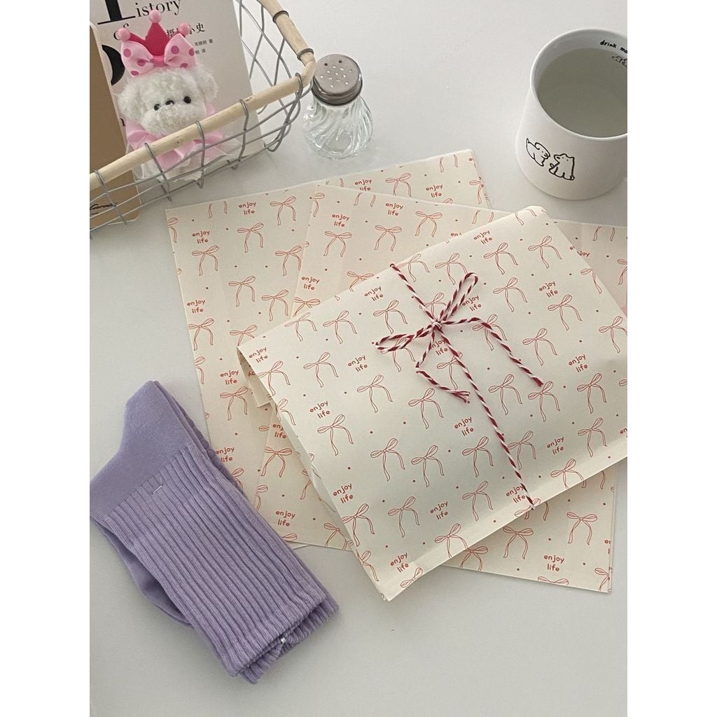  Túi Giấy Kraft Trắng Hình Nơ Phong Cách Hàn Quốc - Bao Bì Quà Tặng Dày Dặn Đựng Đồ Ăn, Bánh Kẹo [GIAO HÀNG 2-10 NGÀY | SỈ TỪ 2 TRIỆU | CÓ THỂ IN LOGO] 