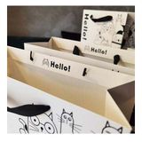  Combo 10 Túi giấy chất liệu dày dặn, quà tặng, đi shopping tiện lợi họa tiết mèo dễ thương , quai ruy băng Q1894 