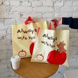  Túi Giấy Màu Vàng Bạc Hình Gấu Táo - Túi Quà Tặng Cửa Hàng Quần Áo, Túi Tote Nhựa Mờ Bán Buôn [GIAO HÀNG 2-10 NGÀY | SỈ TỪ 2 TRIỆU | CÓ THỂ IN LOGO] 