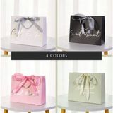  Túi Giấy Quai Dù Định Hình Cổ Điển, Kèm Ruy Băng - Phụ Kiện Quà Tặng Sang Trọng 