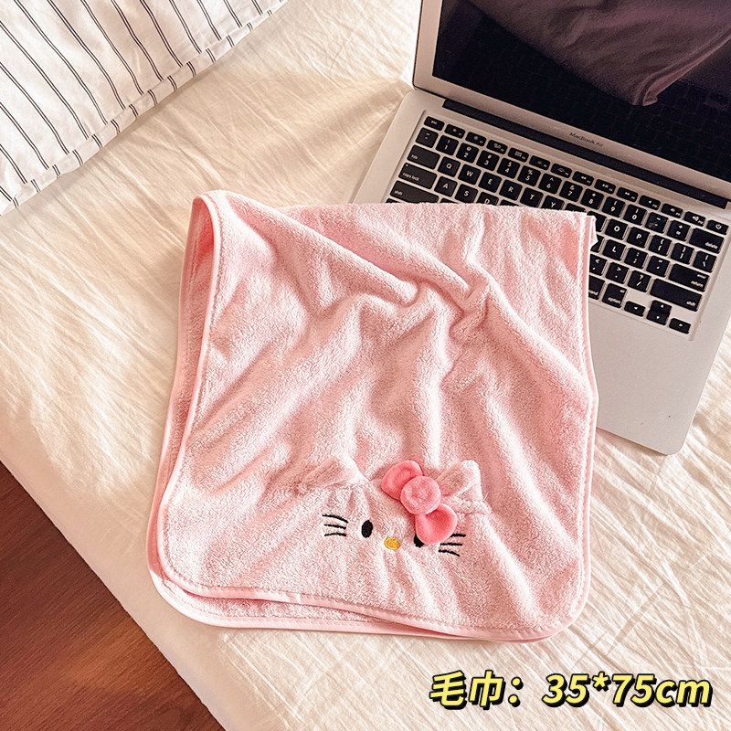  Bộ Khăn Tắm San Hô 3 Món Hình Mèo Hồng - Khăn Tắm + Khăn Mặt + Mũi Trùm Đầu, Thấm Nước Nhanh, Không Rụng Lông [GIAO HÀNG 2-10 NGÀY | SỈ TỪ 2 TRIỆU | CÓ THỂ IN LOGO] 