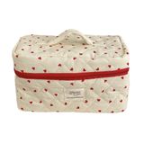  Túi Đựng Mỹ Phẩm Vải Cotton Màu Đỏ Hình Trái Tim - Túi Xách Đựng Đồ Trang Điểm, Phụ Kiện Du Lịch Dễ Thương, Xuất Khẩu [GIAO HÀNG 2-10 NGÀY | SỈ TỪ 2 TRIỆU | CÓ THỂ IN LOGO] 