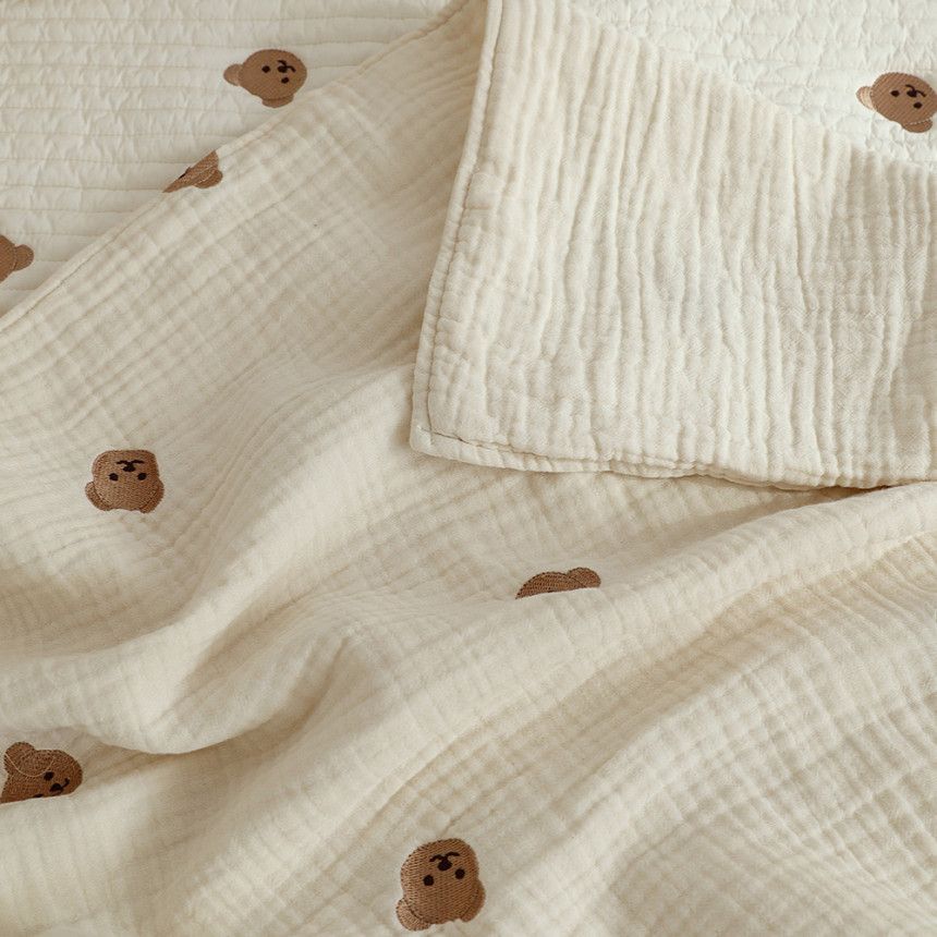  Chăn Xô 6 Lớp Cotton Nguyên Chất Họa Tiết Thêu - Chăn Mỏng Cho Bé Sơ Sinh, Trẻ Nhỏ Mùa Xuân Hè Phong Cách Hàn Quốc [GIAO HÀNG 2-10 NGÀY | SỈ TỪ 2 TRIỆU | CÓ THỂ IN LOGO] 