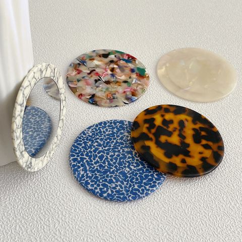  Gương nhỏ hình tròn, tiện mang theo, phong cách thiết kế thời trang, cổ điển, gọng nhựa acetate, kiểu dáng hình học 