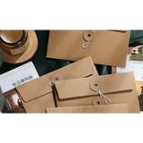  Đặt Trước: Bộ 50 Túi Hồ Sơ Phong Cách Cổ Điển Dây Đai Giấy Kraft Tươi Mát 