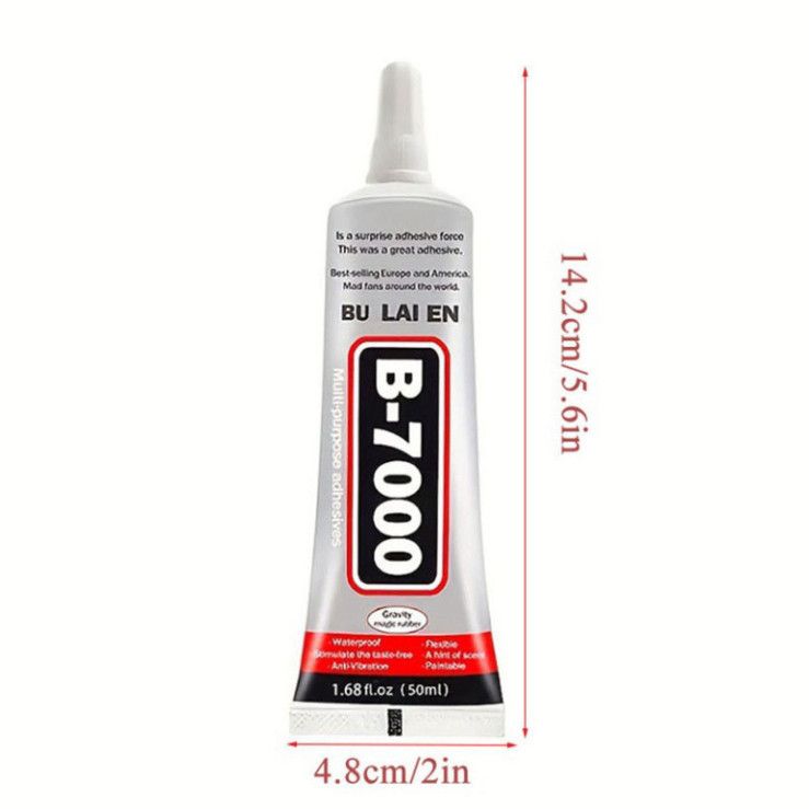 Keo B7000 50ML Đa Năng Dán Đá và Tô Điểm Đối Tượng: Nhựa, Kim Loại, Kính, Da, Gỗ, Giấy 
