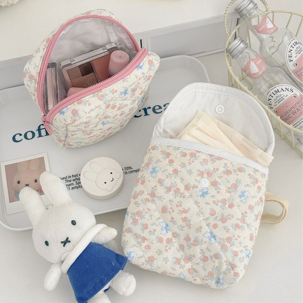  Bộ 2 Túi Đựng Mỹ Phẩm/Phụ Kiện Vải Họa Tiết Hoa Hồng - Túi Xách Tay Đa Năng, Giá Trị Cao, Dễ Thương [GIAO HÀNG 2-10 NGÀY | SỈ TỪ 2 TRIỆU | CÓ THỂ IN LOGO] 