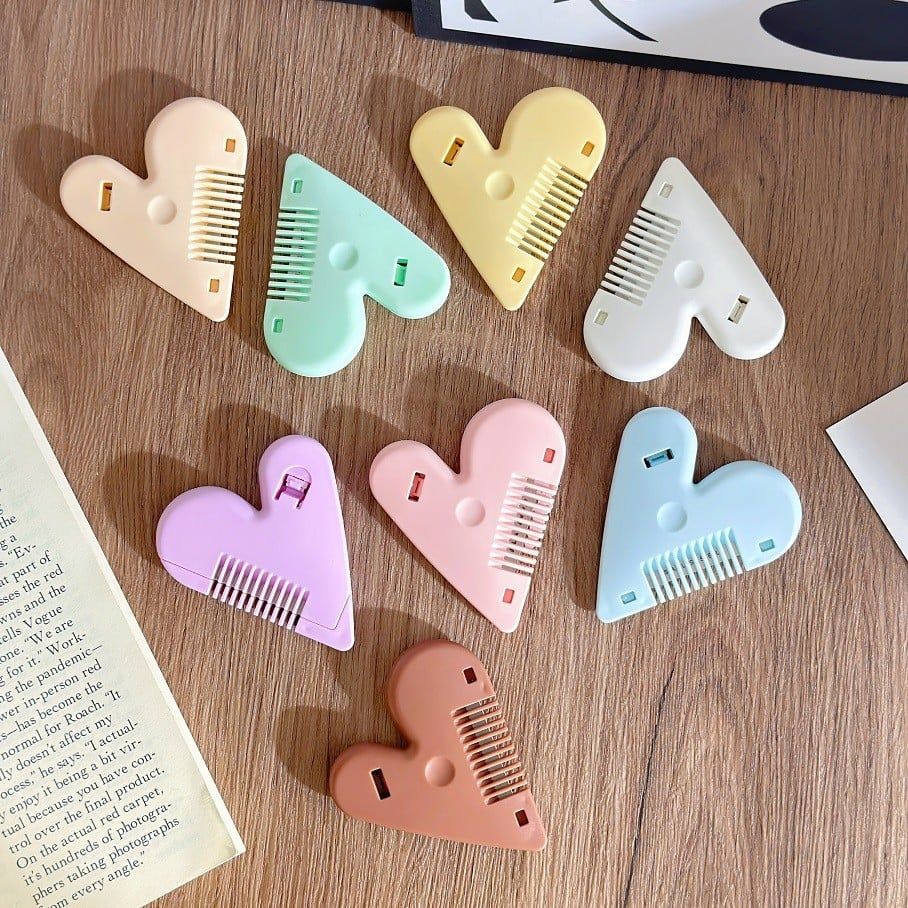 爱心形削发器双面修发刀桃心削发刀心形修剪刘海削发神器修发梳 