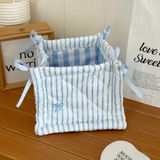  Giỏ Đựng Đồ Bàn Vải Sọc Xanh - Hộp Đựng Mỹ Phẩm, Đồ Ăn Vặt, Phụ Kiện, Nhiều Họa Tiết [GIAO HÀNG 2-10 NGÀY | SỈ TỪ 2 TRIỆU | CÓ THỂ IN LOGO] 