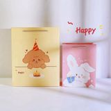  Túi đựng quà hồng dễ thương họa tiết mèo-thỏ dây quai dù kích thước lớn Q572 