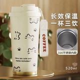  Cốc Giữ Nhiệt Hình Mèo Dung Tích Lớn Có Ống Hút Tiện Lợi [GIAO HÀNG 2-10 NGÀY | SỈ TỪ 2 TRIỆU | CÓ THỂ IN LOGO] 