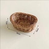 Giỏ Đan Mây Giả Màu Nâu - Rổ Đựng Trái Cây, Bánh Mì, Đồ Ăn Vặt Phong Cách Cổ Điển, Hộp Đan Bằng Nhựa [GIAO HÀNG 2-10 NGÀY | SỈ TỪ 2 TRIỆU | CÓ THỂ IN LOGO] 