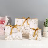  Túi quà tặng họa tiết đá cẩm thạch kèm nơ, túi xách tay cao cấp 
