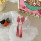  Bộ Dĩa, Thìa Tráng Miệng Họa Tiết Caro Phong Cách Pháp Cổ Điển - Đạo Cụ Chụp Ảnh Đồ Ăn Nữ Tính, Bán Buôn [GIAO HÀNG 2-10 NGÀY | SỈ TỪ 2 TRIỆU | CÓ THỂ IN LOGO] 