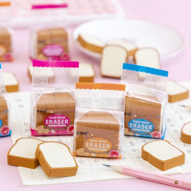  Gôm tẩy hình bánh mì sandwich: Xóa vết chì dễ dàng, không làm hỏng giấy PK1204 