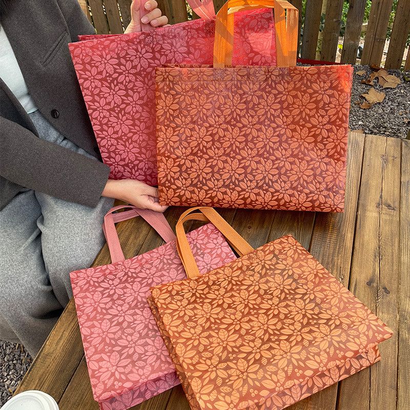  Túi xách vải không dệt dập nổi maple leaf đựng quần áo phụ nữ bao bì mua sắm 