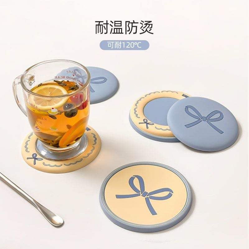  Đế Lót Ly Cao Su Mềm Màu Macaron Họa Tiết - Lót Cốc Chống Trượt Hình Tròn, Phụ Kiện Bàn Nhà Bếp Gia Dụng [GIAO HÀNG 2-10 NGÀY | SỈ TỪ 2 TRIỆU | CÓ THỂ IN LOGO] 