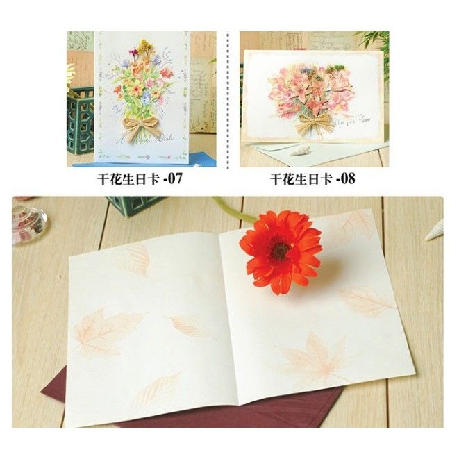  10 Thiệp Chúc Mừng Hoa Khô Sáng Tạo Ngày Nhà Giáo, Năm Mới [GIAO HÀNG 2-10 NGÀY | SỈ TỪ 2 TRIỆU | CÓ THỂ IN LOGO] 