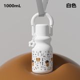  Cốc giữ nhiệt thép không gỉ có ống hút quai xách cho học sinh 