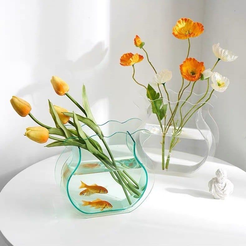  Bể Cá Để Bàn Acrylic Trong Suốt Hình Đuôi Cá Cho Cá Betta [GIAO HÀNG 2-10 NGÀY | SỈ TỪ 2 TRIỆU | CÓ THỂ IN LOGO] 