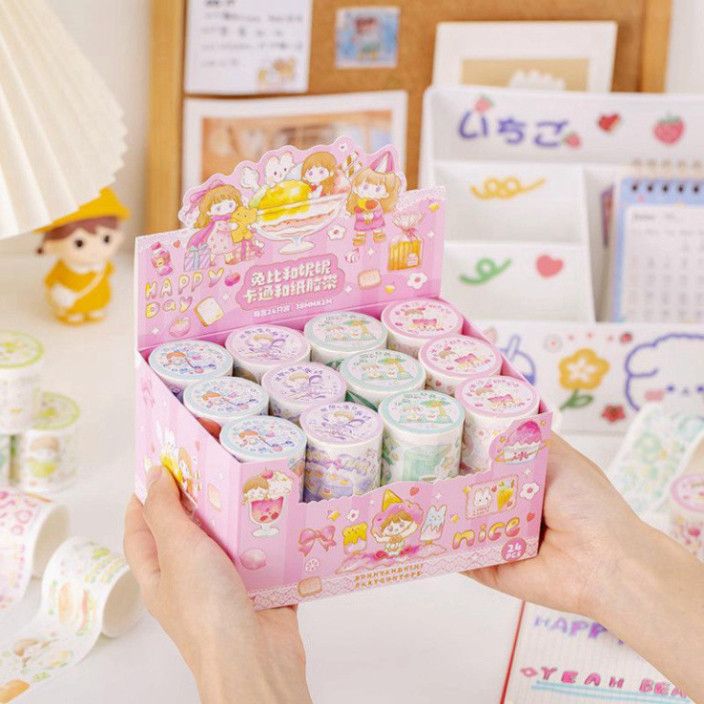  Băng keo giấy trang trí hoa lá xinh xắn, kích thước lớn 3.8CM PK1319 