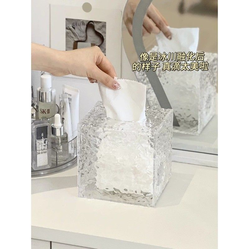  Hộp Giấy Vệ Sinh Chống Thấm Họa Tiết Sông Băng - Hộp Đựng Khăn Giấy Để Bàn, Phòng Tắm, Văn Phòng [GIAO HÀNG 2-10 NGÀY | SỈ TỪ 2 TRIỆU | CÓ THỂ IN LOGO] 