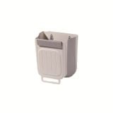  Thùng Rác Treo Tủ Bếp Gấp Gọn Bằng Nhựa Màu Kem, Xám - Giỏ Đựng Rác Miệng Rộng Đa Năng, Dùng Cho Gia Đình, Nhà Bếp [GIAO HÀNG 2-10 NGÀY | SỈ TỪ 2 TRIỆU | CÓ THỂ IN LOGO] 