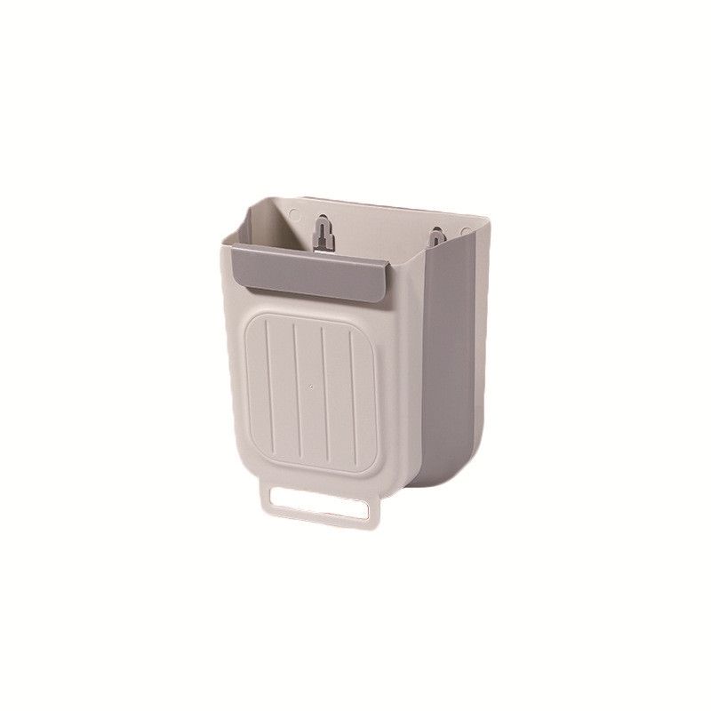  Thùng Rác Treo Tủ Bếp Gấp Gọn Bằng Nhựa Màu Kem, Xám - Giỏ Đựng Rác Miệng Rộng Đa Năng, Dùng Cho Gia Đình, Nhà Bếp [GIAO HÀNG 2-10 NGÀY | SỈ TỪ 2 TRIỆU | CÓ THỂ IN LOGO] 