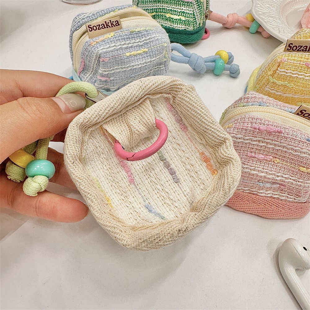  小香风可爱便携适用于苹果无线蓝牙耳机保护套收纳软布壳 