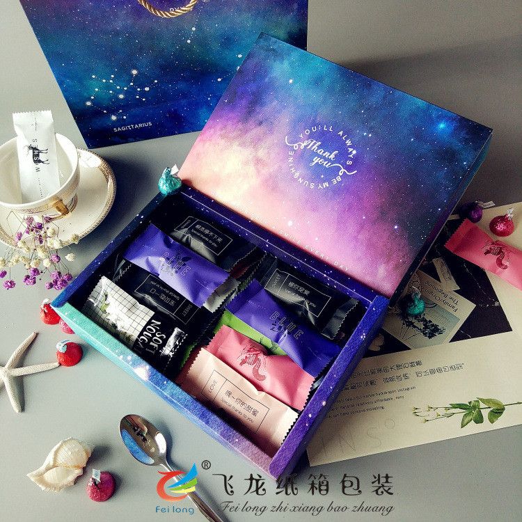  (HÀNG ĐẶT TRƯỚC) 10 Hộp Quà Blue Starry Sky Đựng Kẹo Hạnh Nhân, Bánh Bông Tuyết [GIAO HÀNG 2-10 NGÀY | SỈ TỪ 2 TRIỆU | CÓ THỂ IN LOGO] 