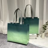  Túi tote vải không dệt gradient dày dặn, túi mua sắm shop thời trang nữ 