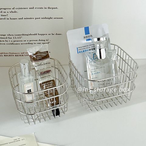  Giỏ Đựng Đồ Bằng Inox Hình Vuông - Rổ Đựng Mỹ Phẩm, Đồ Lặt Vật Để Bàn, Phong Cách Hiện Đại, Gia Dụng [GIAO HÀNG 2-10 NGÀY | SỈ TỪ 2 TRIỆU | CÓ THỂ IN LOGO] 
