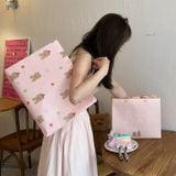  Túi vải không dệt hình gấu dễ thương, túi đóng gói shop trẻ em 