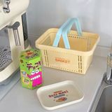  Giỏ Đựng Đồ Bằng Nhựa PP Màu Vàng, Hồng, Xanh - Rổ Đựng Mỹ Phẩm, Đồ Vệ Sinh Để Bàn, Phong Cách Bắc Âu, Xách Tay [GIAO HÀNG 2-10 NGÀY | SỈ TỪ 2 TRIỆU | CÓ THỂ IN LOGO] 